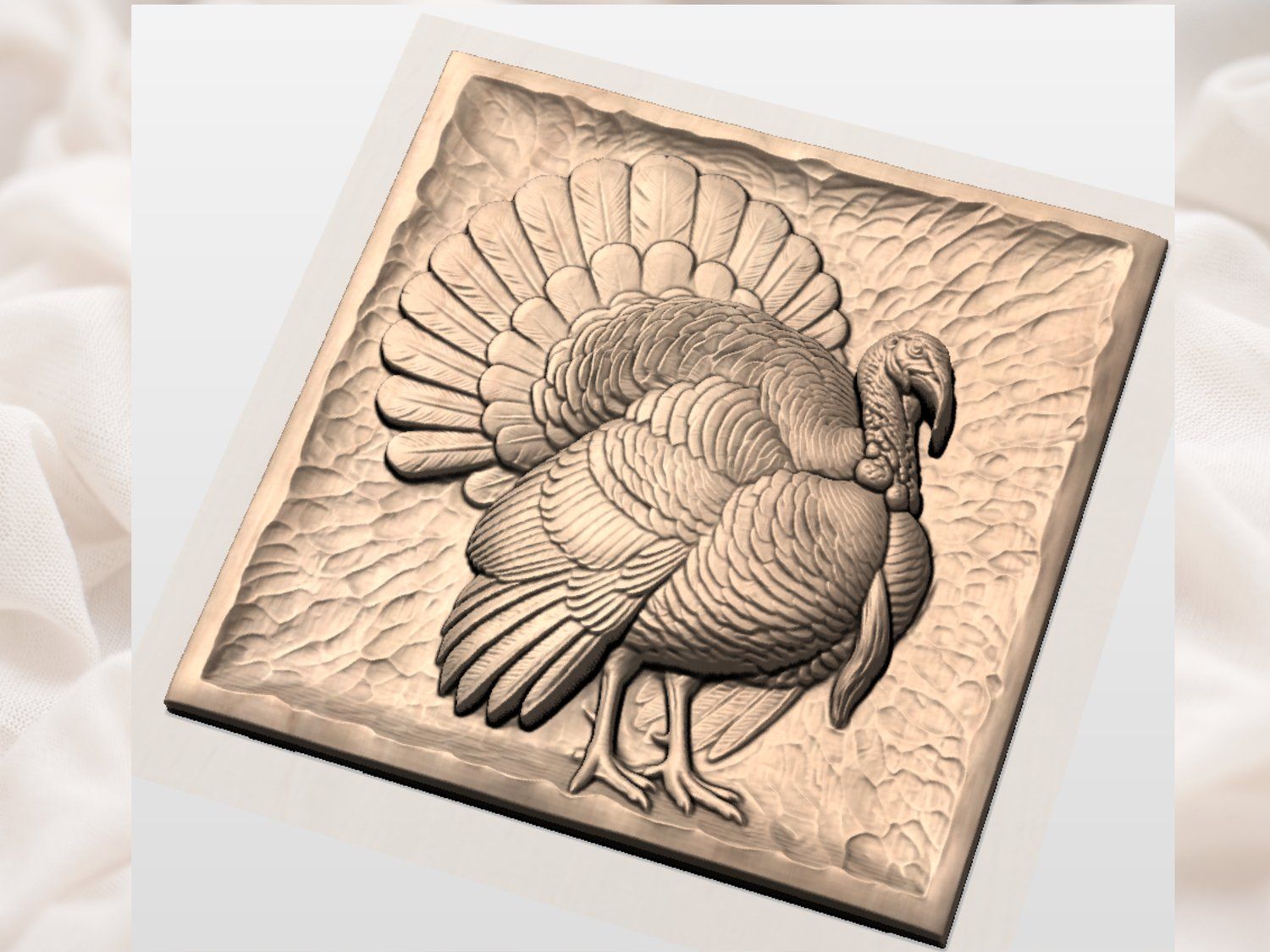 Wild Turkey Hunting Trophy CNC Relief STL bas-relief STL — view 4