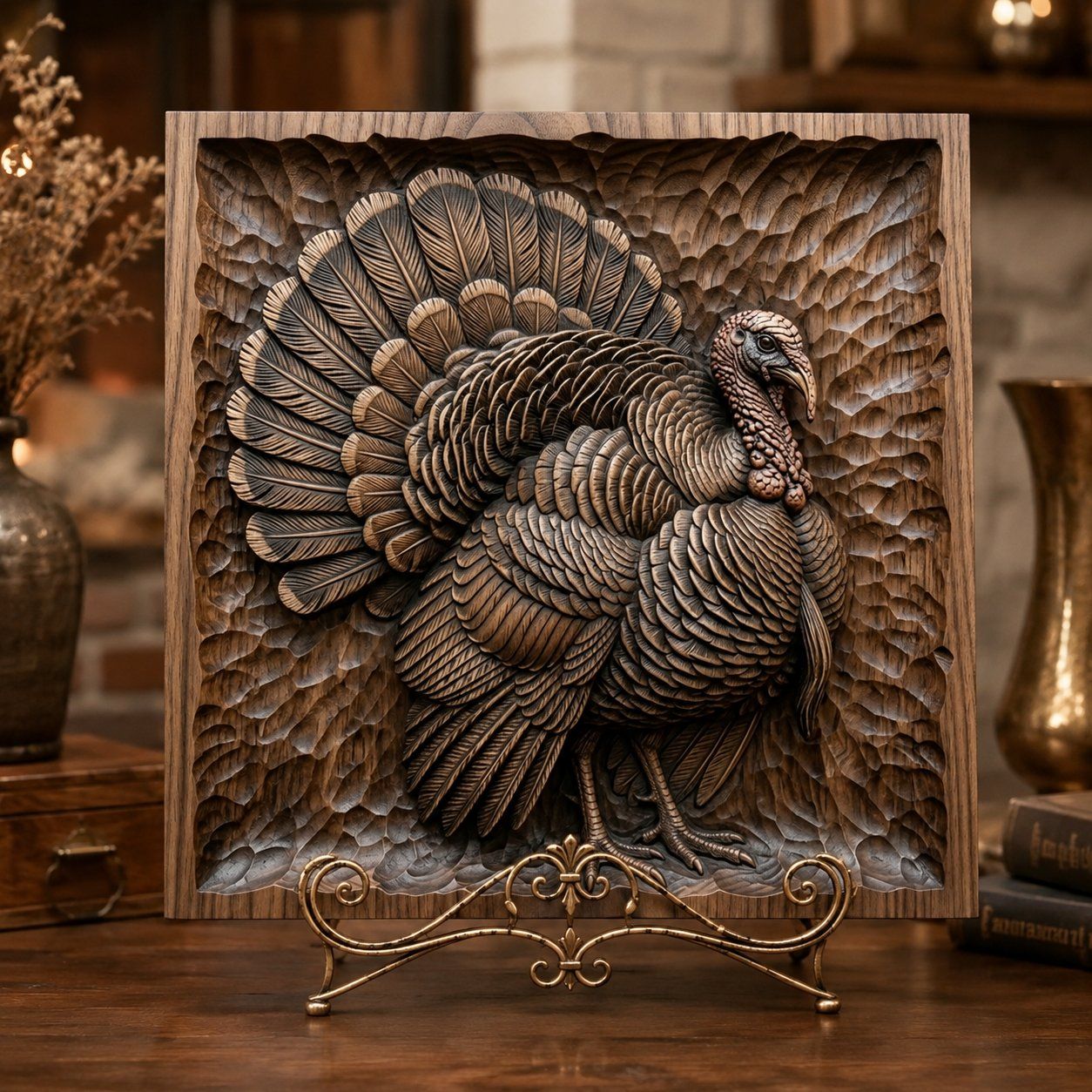 Wild Turkey Hunting Trophy CNC Relief STL bas-relief STL — view 7