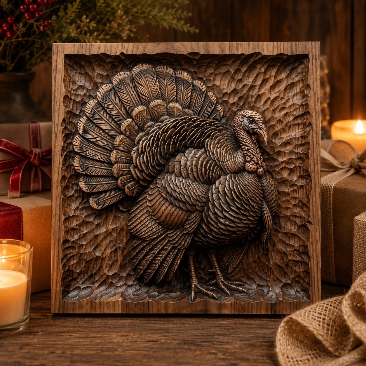 Wild Turkey Hunting Trophy CNC Relief STL bas-relief STL — view 9