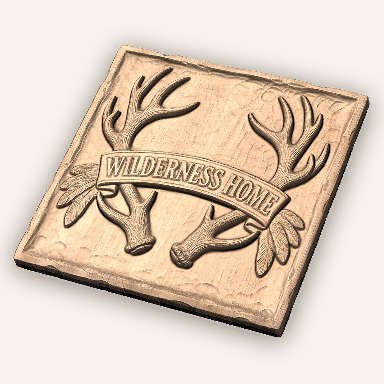 Wilderness Home Antler Banner CNC Relief STL bas-relief STL — view 4