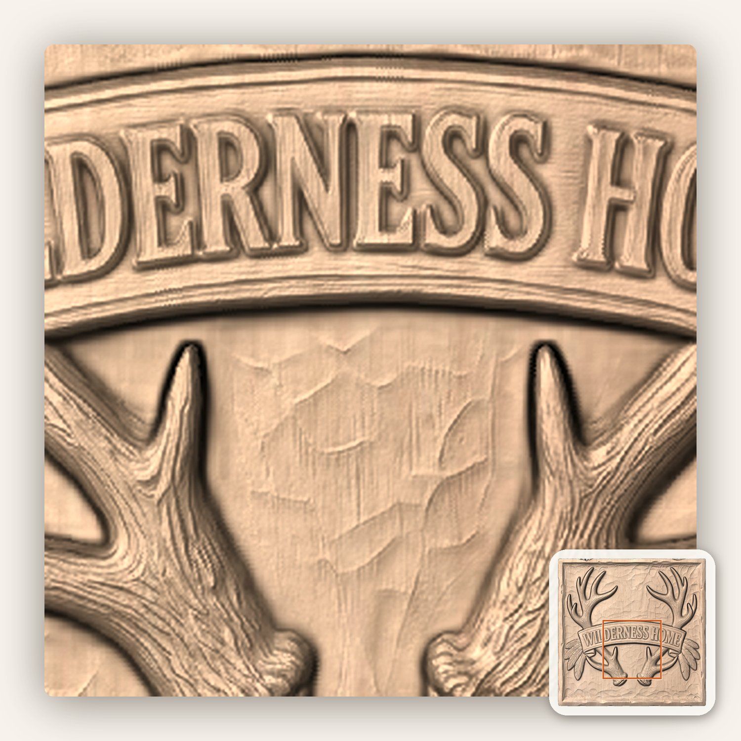 Wilderness Home Antler Banner CNC Relief STL bas-relief STL — view 7