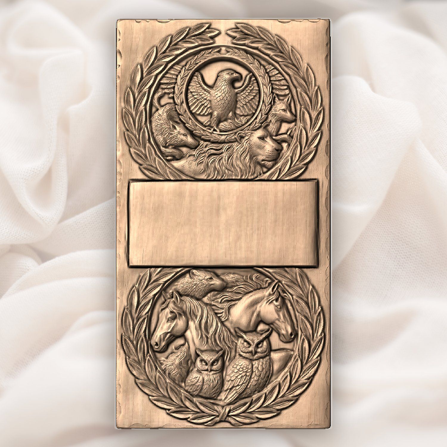 Wildlife Animal Doorbell Backing Plate CNC Relief STL bas-relief STL — view 4