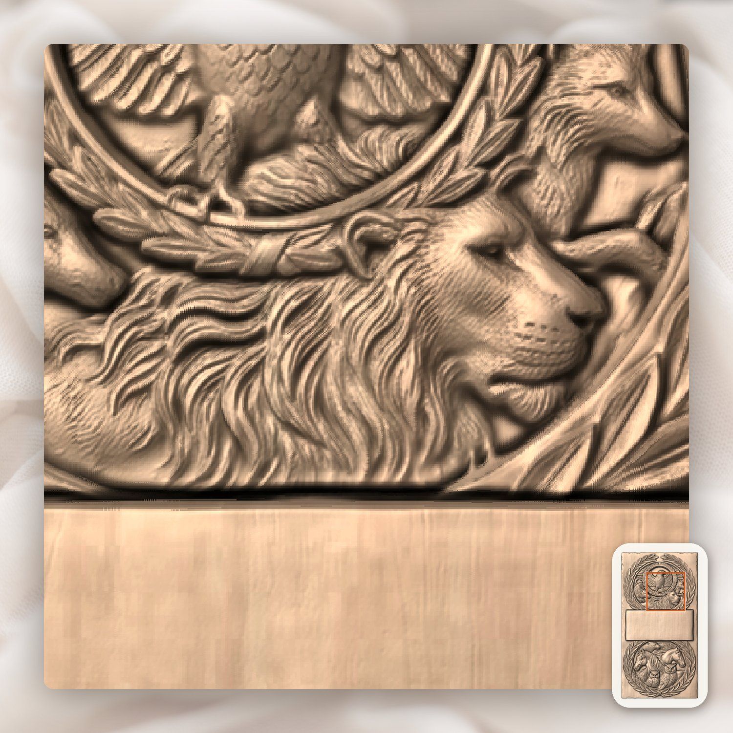 Wildlife Animal Doorbell Backing Plate CNC Relief STL bas-relief STL — view 6