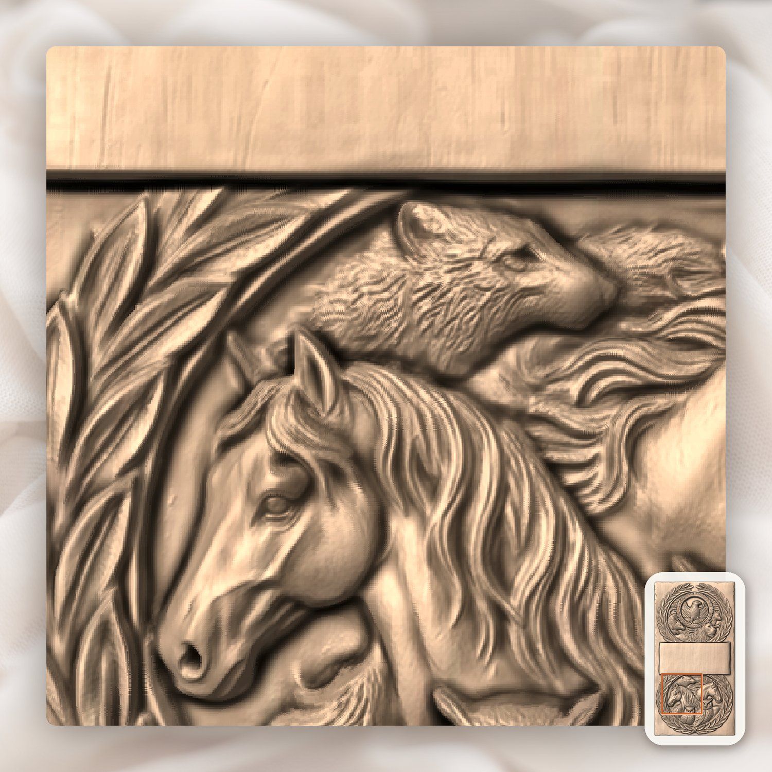 Wildlife Animal Doorbell Backing Plate CNC Relief STL bas-relief STL — view 7
