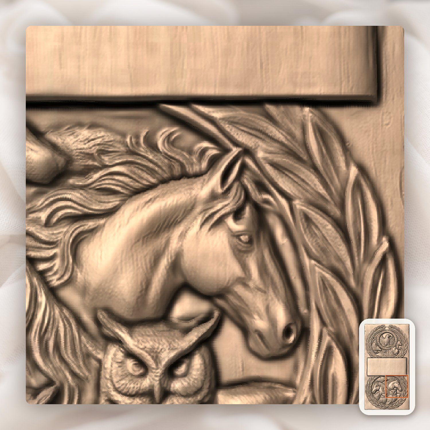 Wildlife Animal Doorbell Backing Plate CNC Relief STL bas-relief STL — view 8