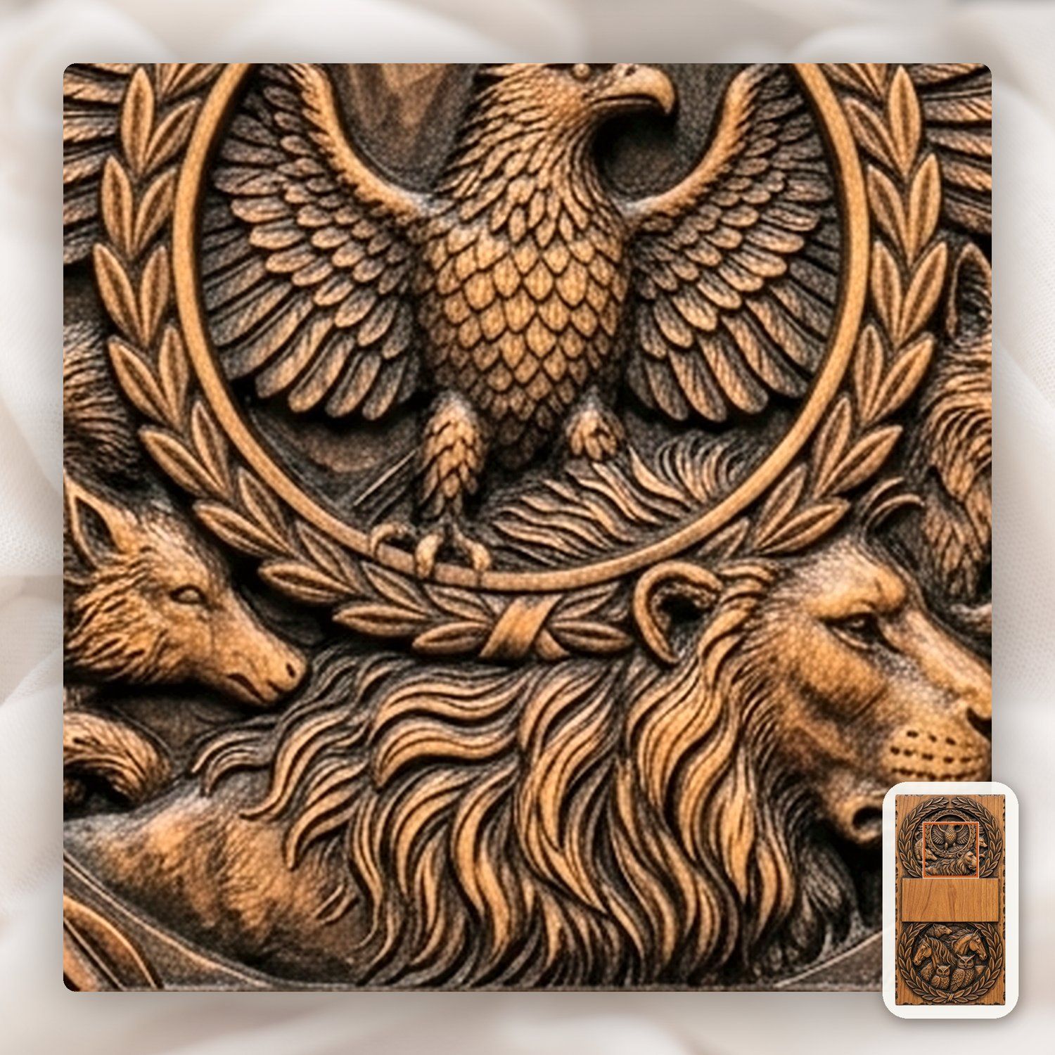Wildlife Animal Doorbell Backing Plate CNC Relief STL bas-relief STL — view 10