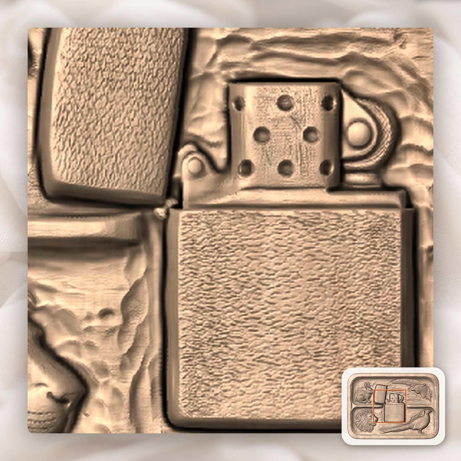 Wildlife Lighter Panel CNC Relief STL bas-relief STL — view 7