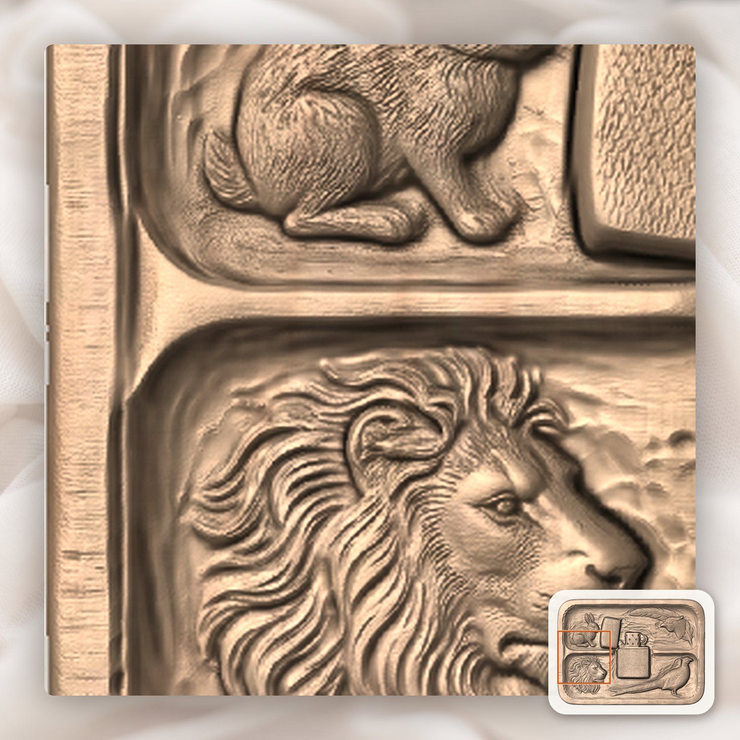 Wildlife Lighter Panel CNC Relief STL bas-relief STL — view 8