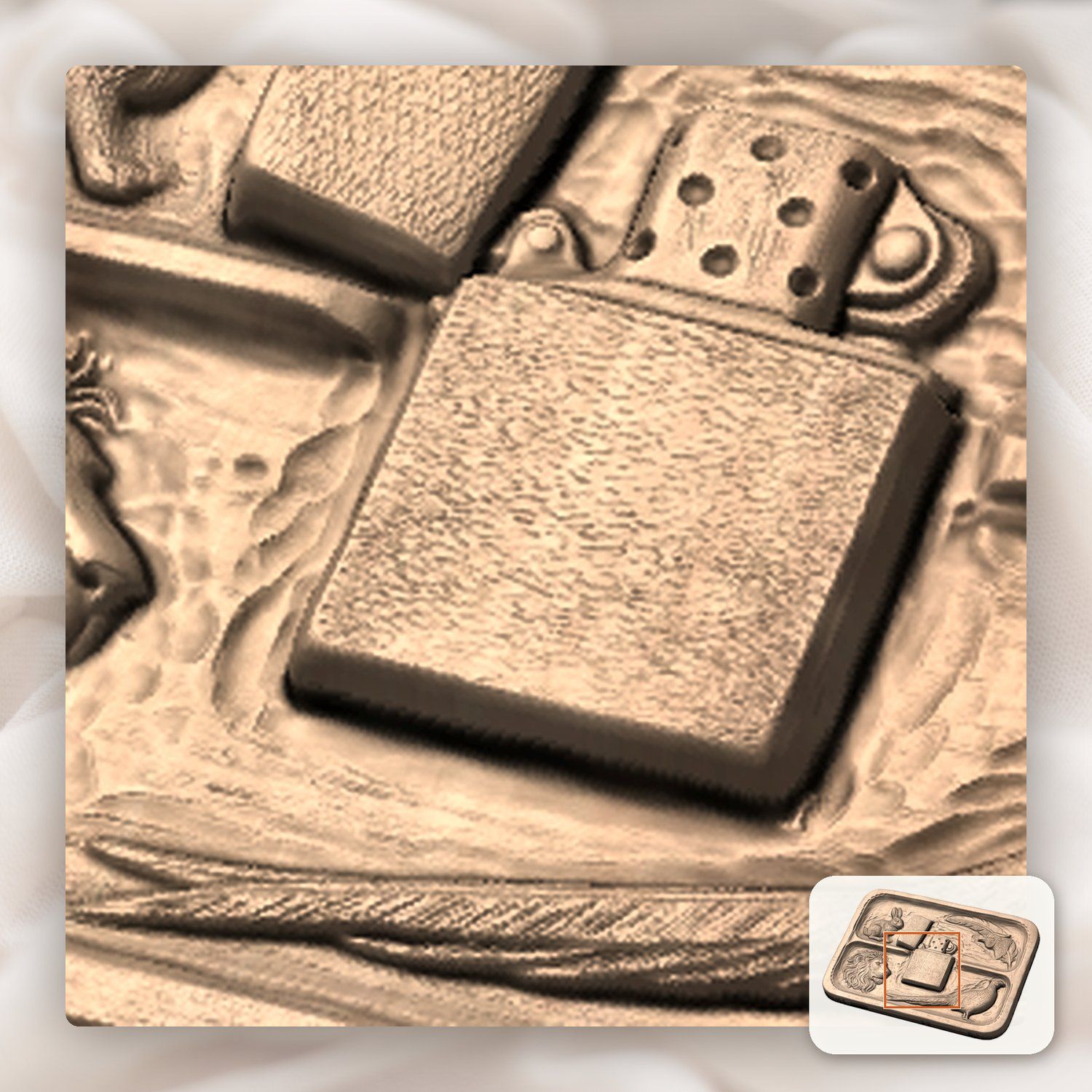 Wildlife Lighter Panel CNC Relief STL bas-relief STL — view 9