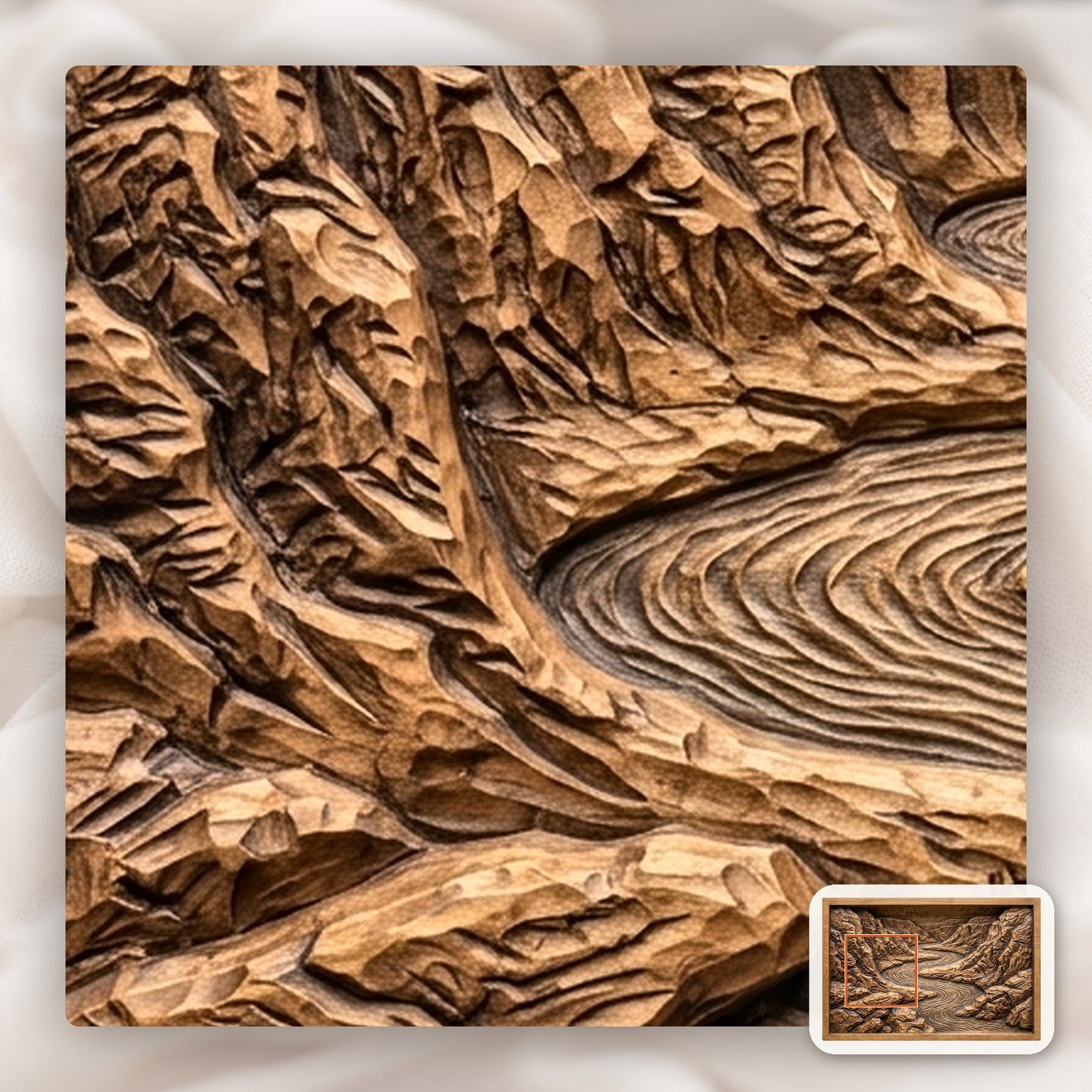 Winding River Valley Landscape CNC Relief STL bas-relief STL — view 11