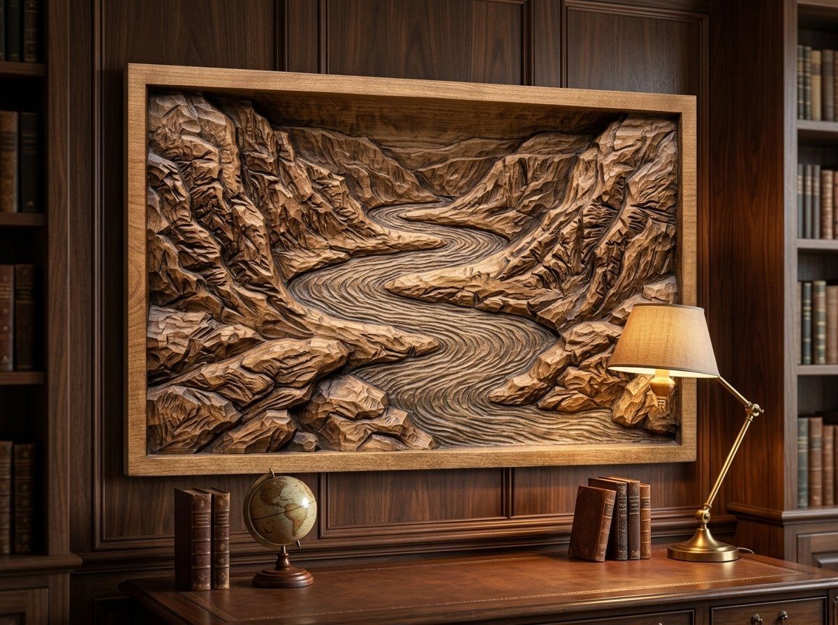 Winding River Valley Landscape CNC Relief STL bas-relief STL — view 13