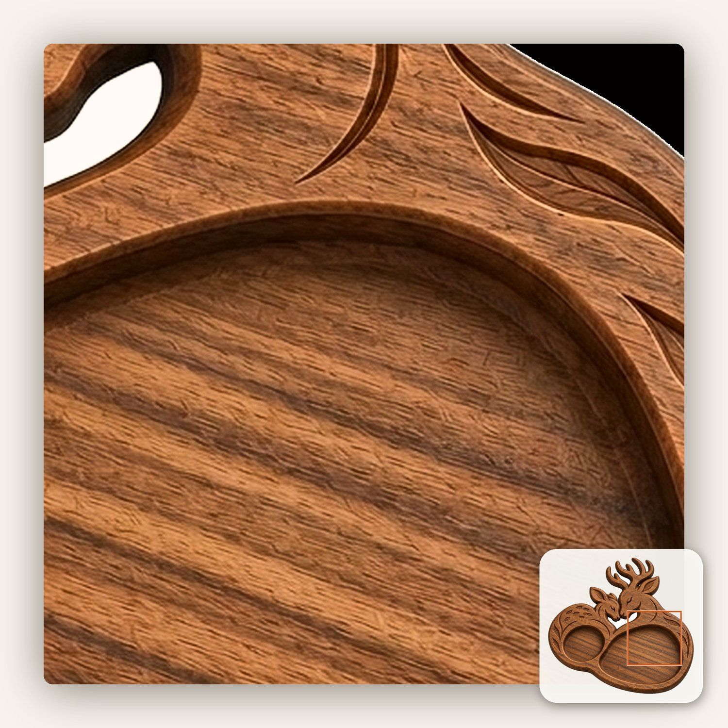 Woodland Buck and Doe Heart CNC Relief STL bas-relief STL — view 11