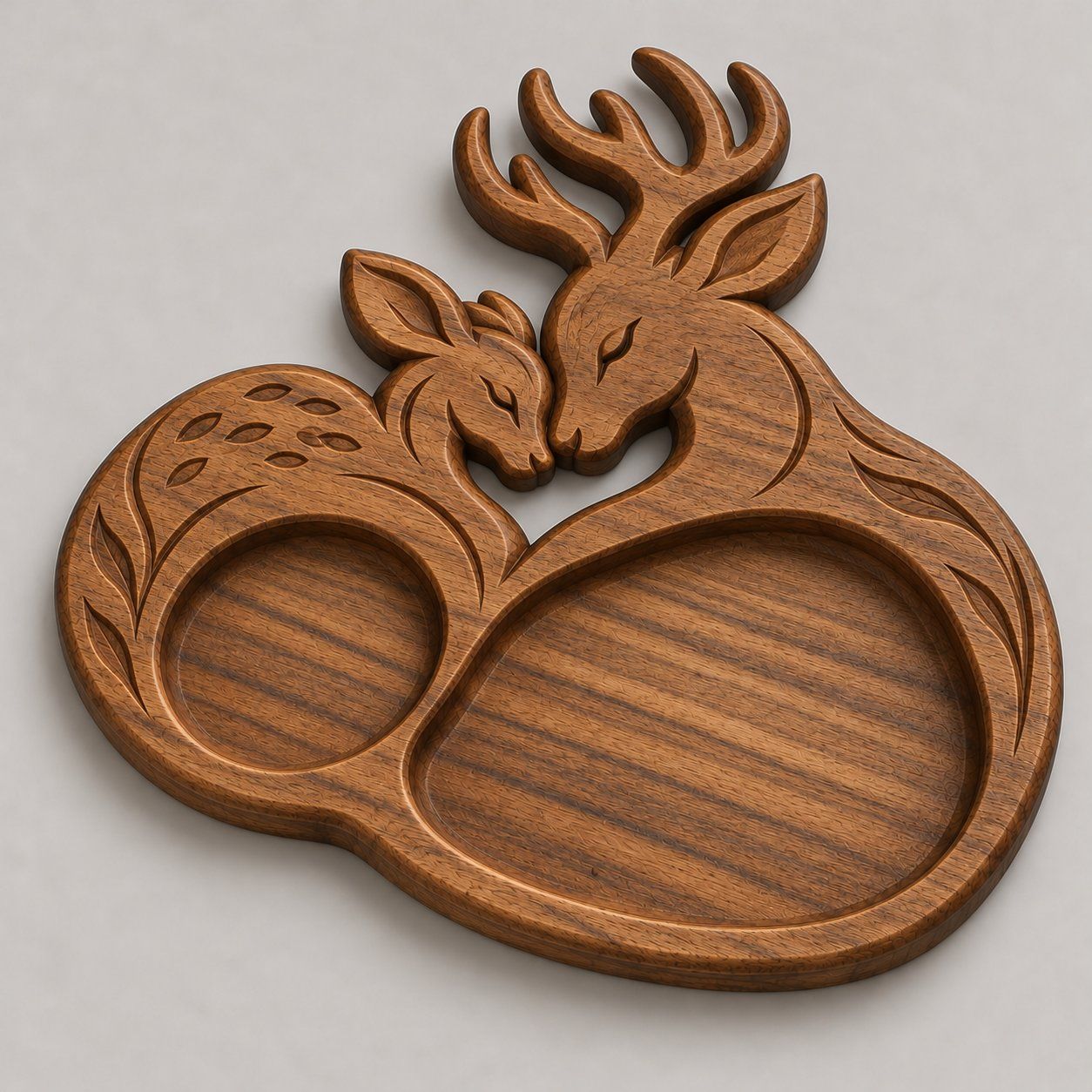 Woodland Buck and Doe Heart CNC Relief STL bas-relief STL — view 12