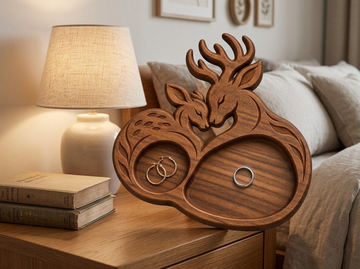 Woodland Buck and Doe Heart CNC Relief STL bas-relief STL — view 13