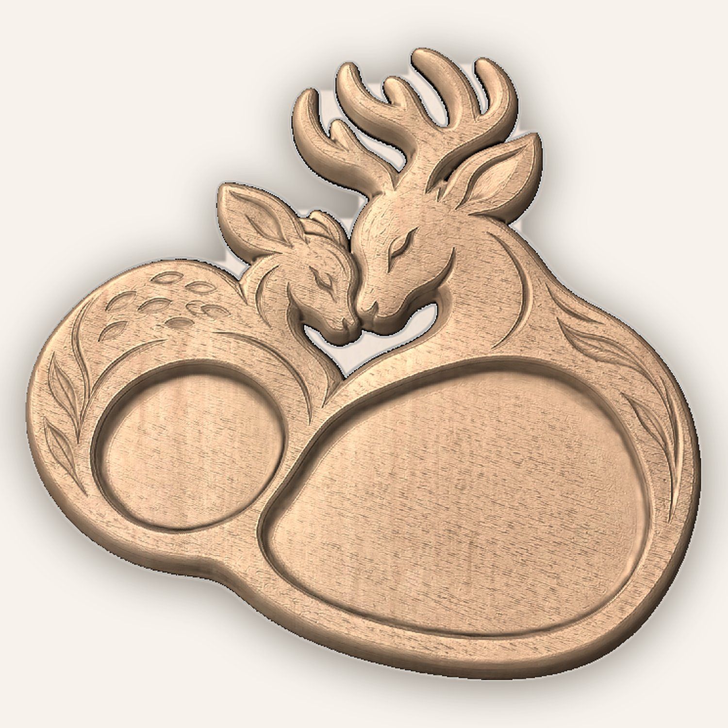 Woodland Buck and Doe Heart CNC Relief STL bas-relief STL — view 4