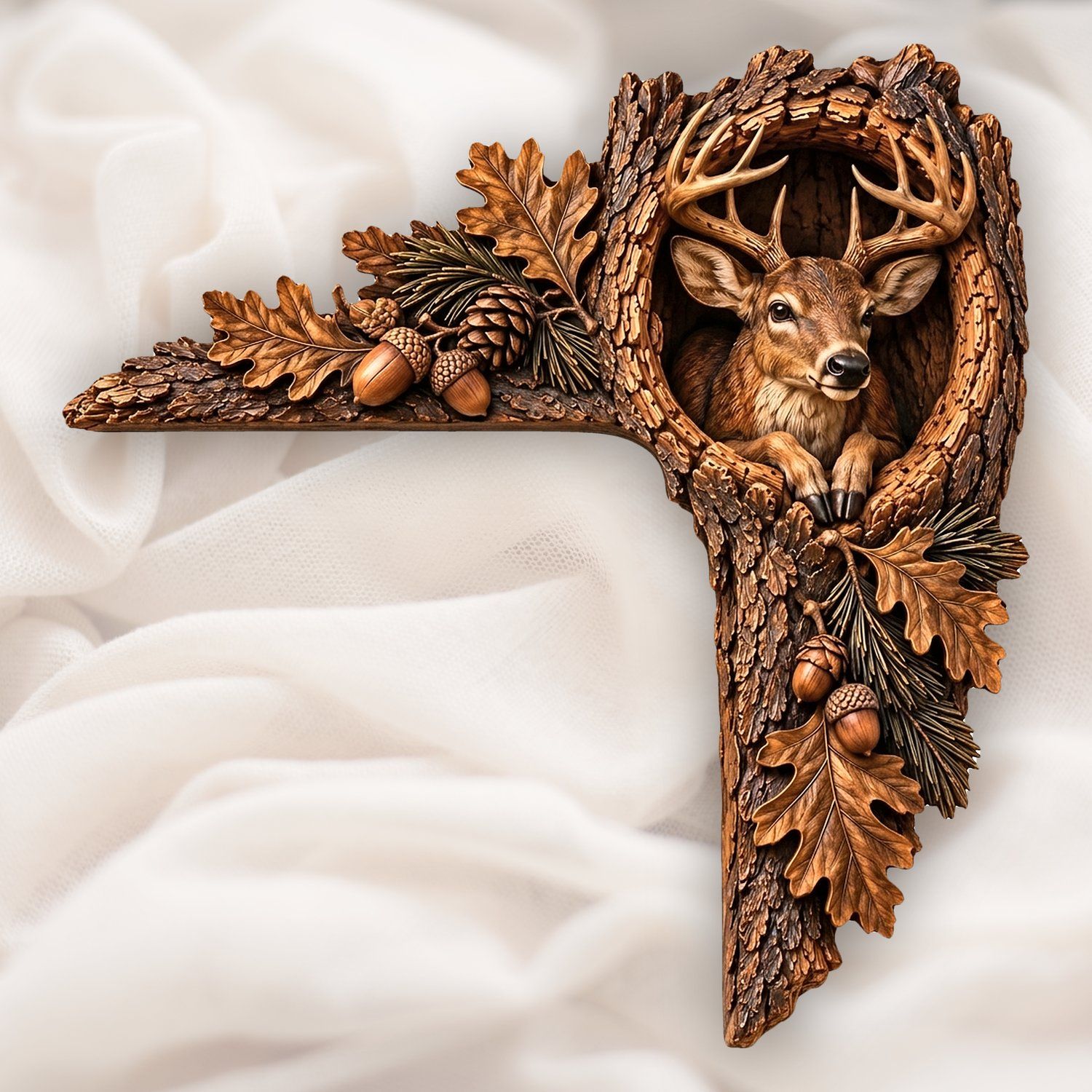 Woodland Deer Buck Corner Ornament CNC Relief STL bas-relief STL — view 16