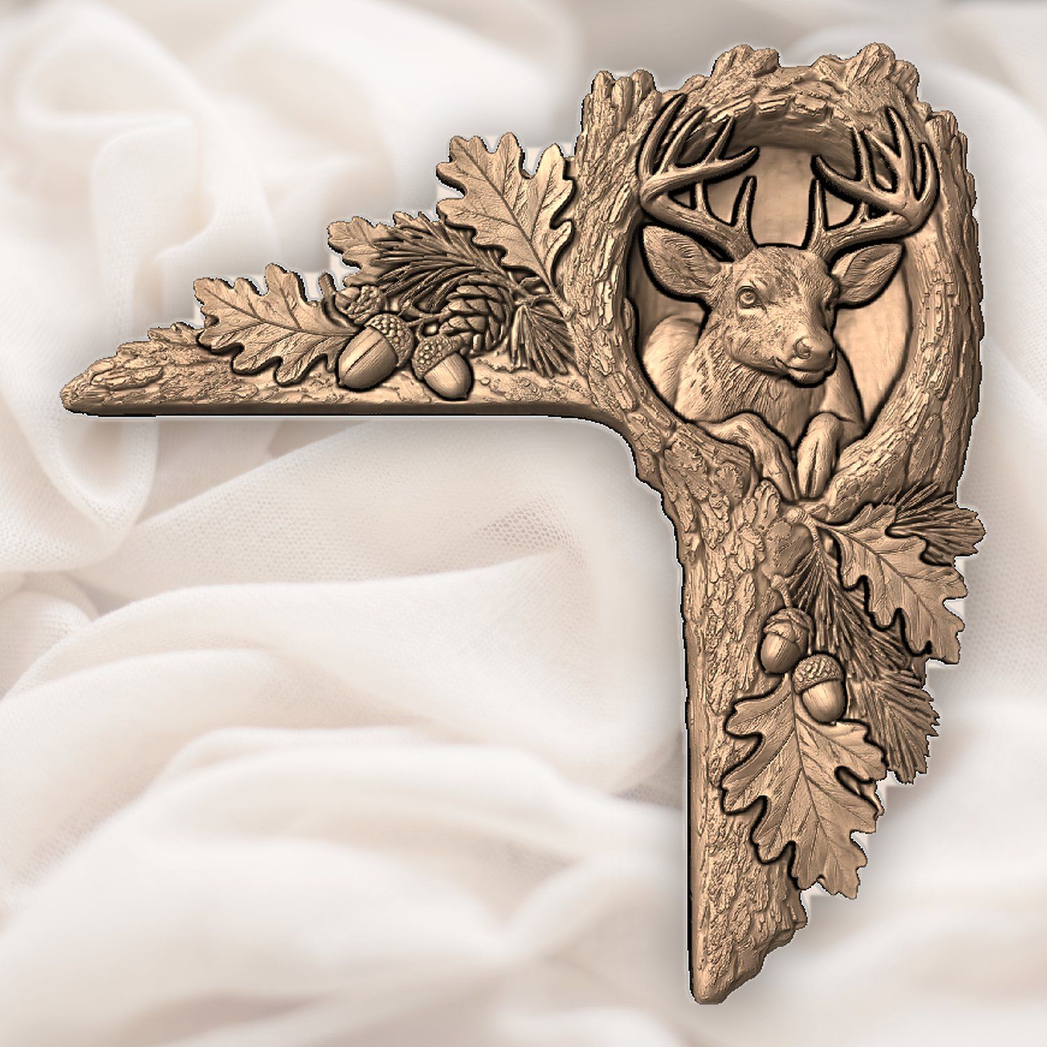 Woodland Deer Buck Corner Ornament CNC Relief STL bas-relief STL — view 5