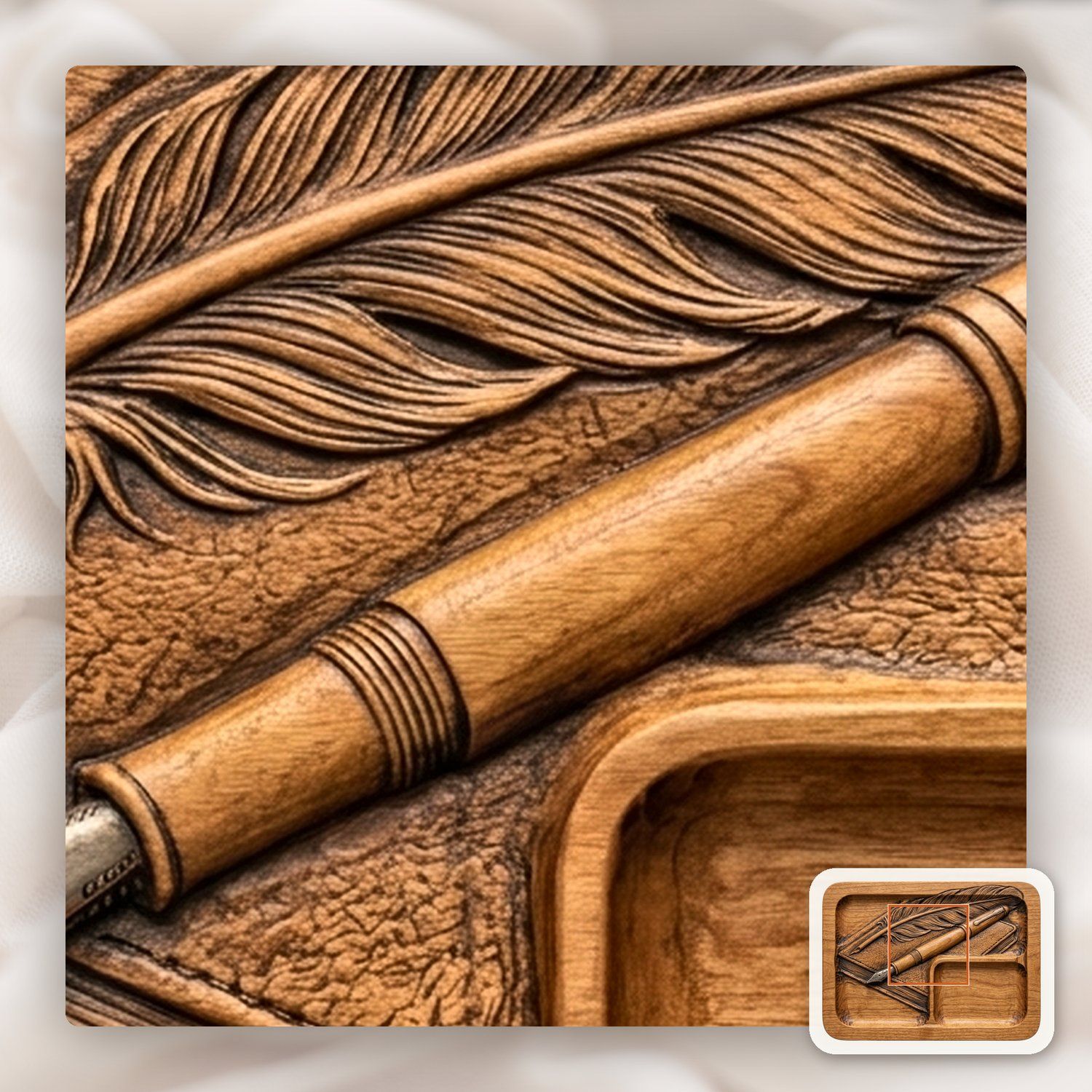 Valet Tray CNC Relief STL bas-relief STL — view 11