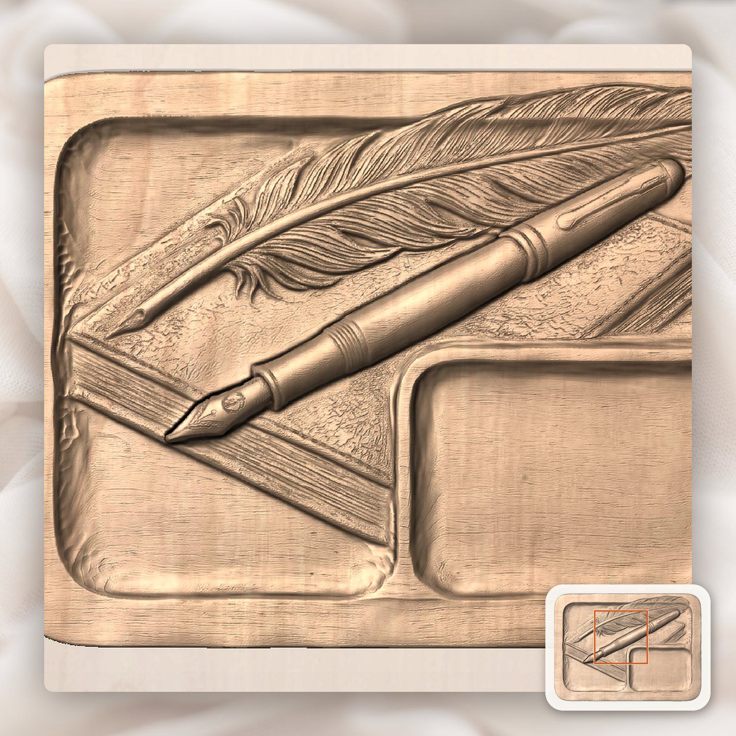Valet Tray CNC Relief STL bas-relief STL — view 6