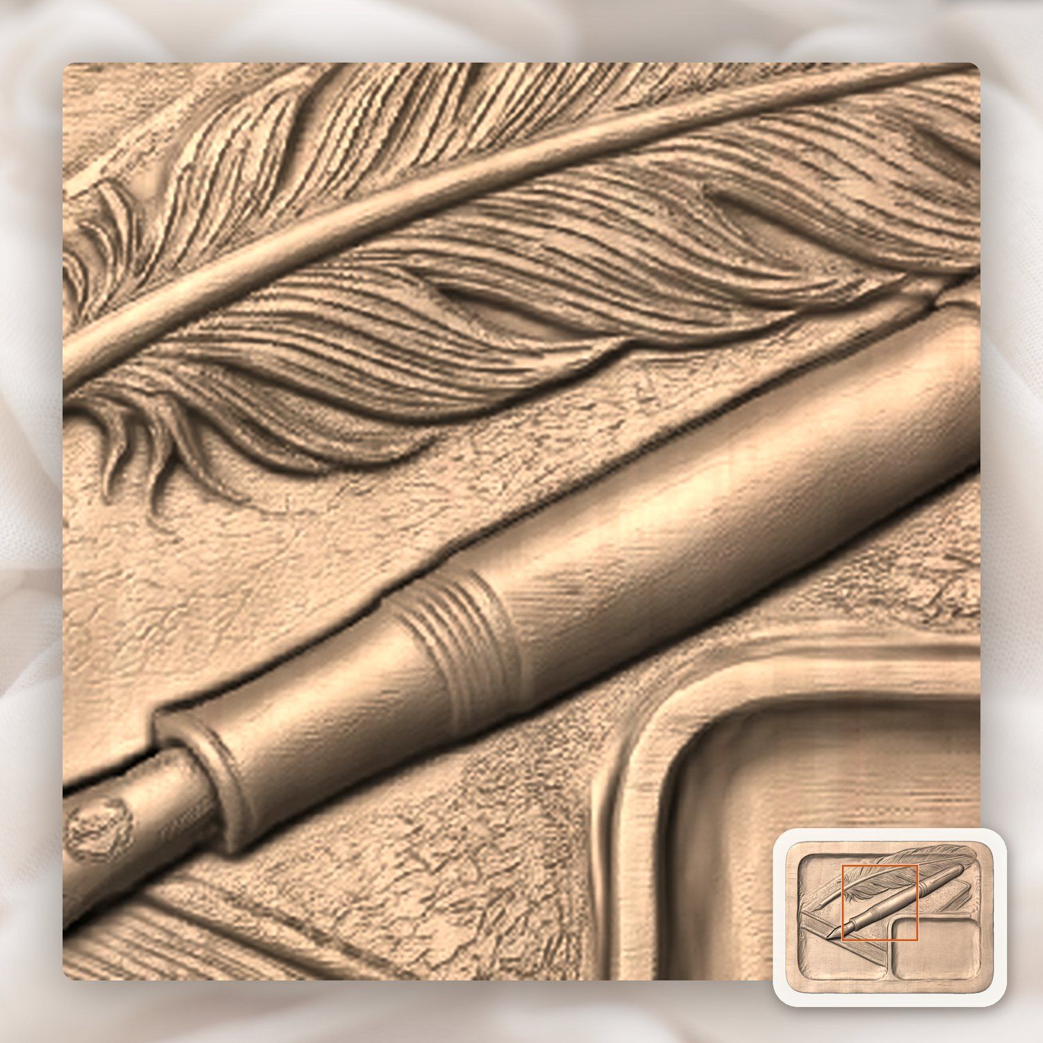 Valet Tray CNC Relief STL bas-relief STL — view 7
