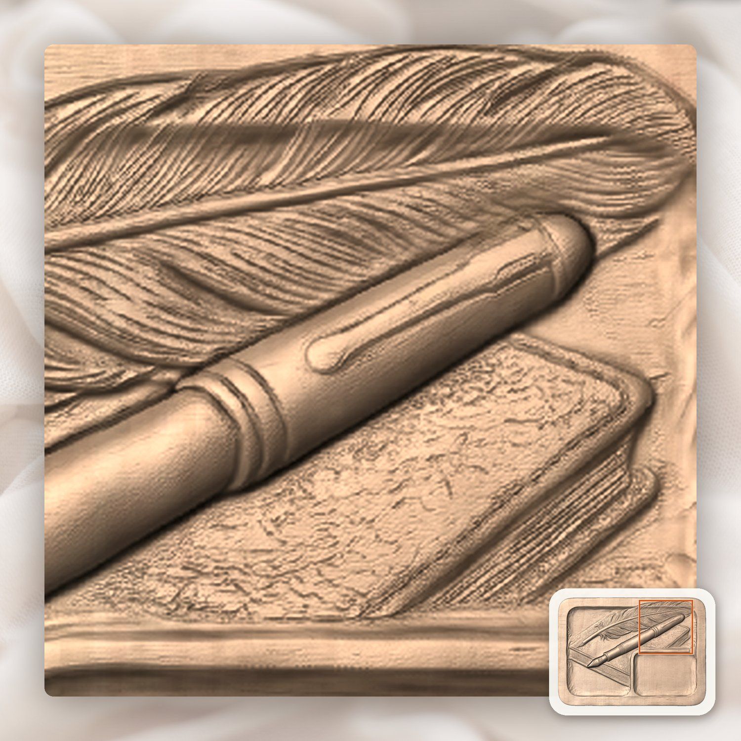 Valet Tray CNC Relief STL bas-relief STL — view 8