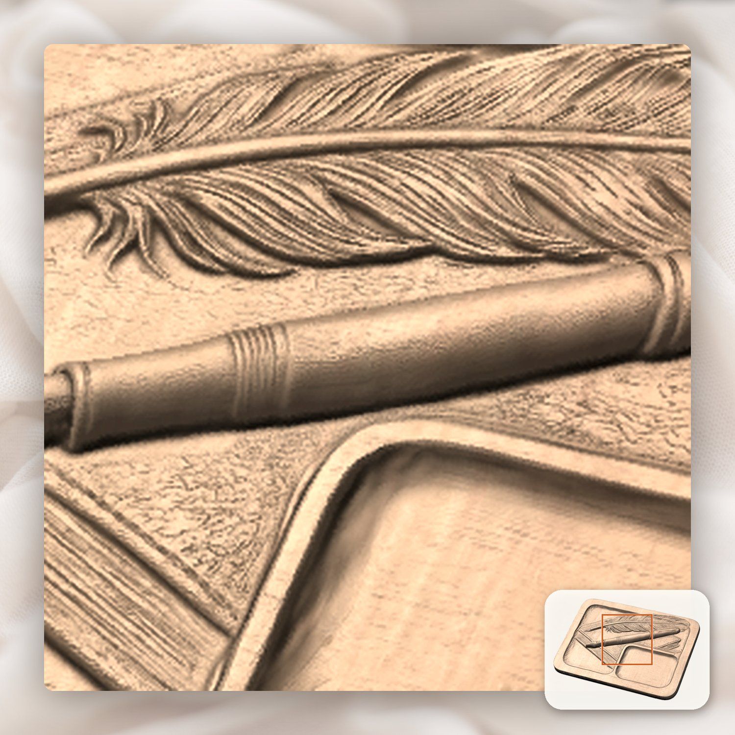 Valet Tray CNC Relief STL bas-relief STL — view 9