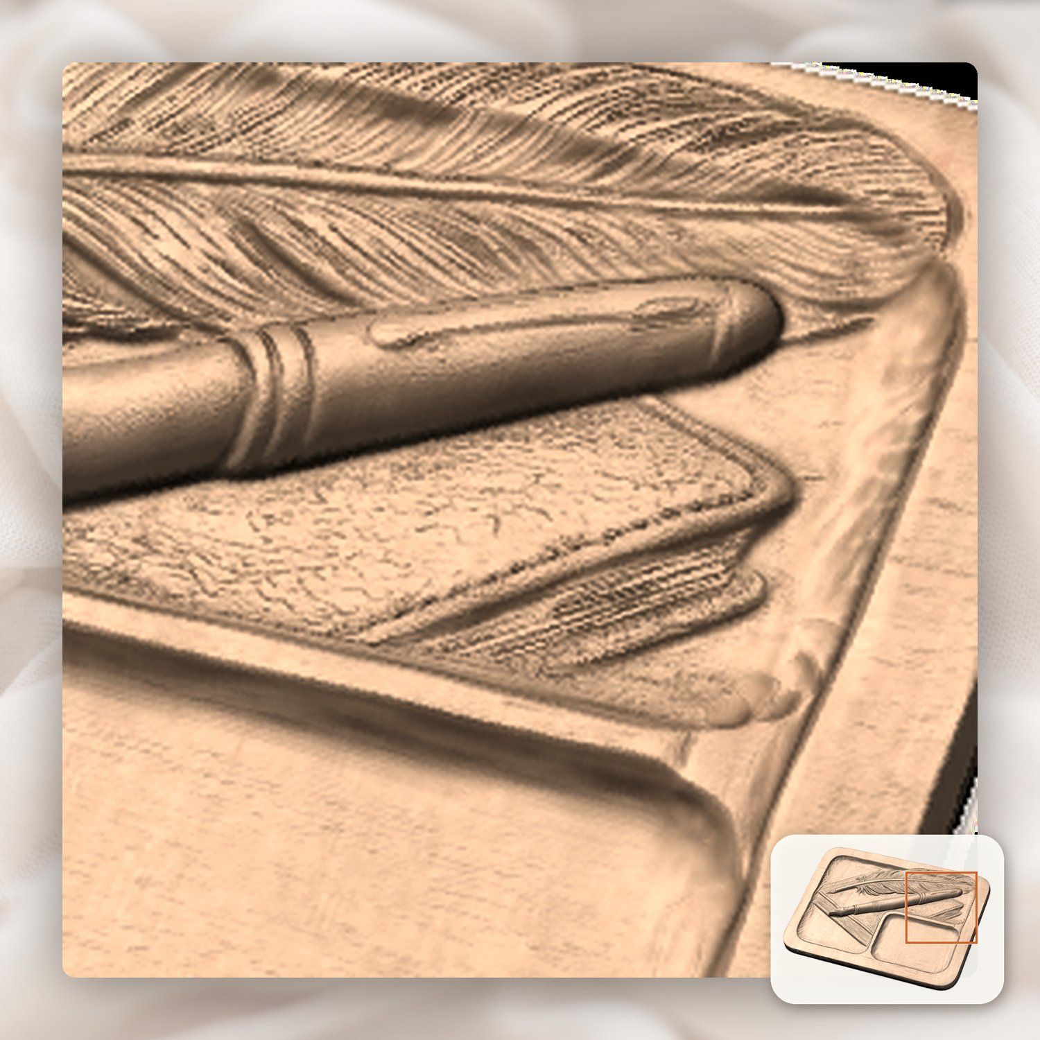 Valet Tray CNC Relief STL bas-relief STL — view 10