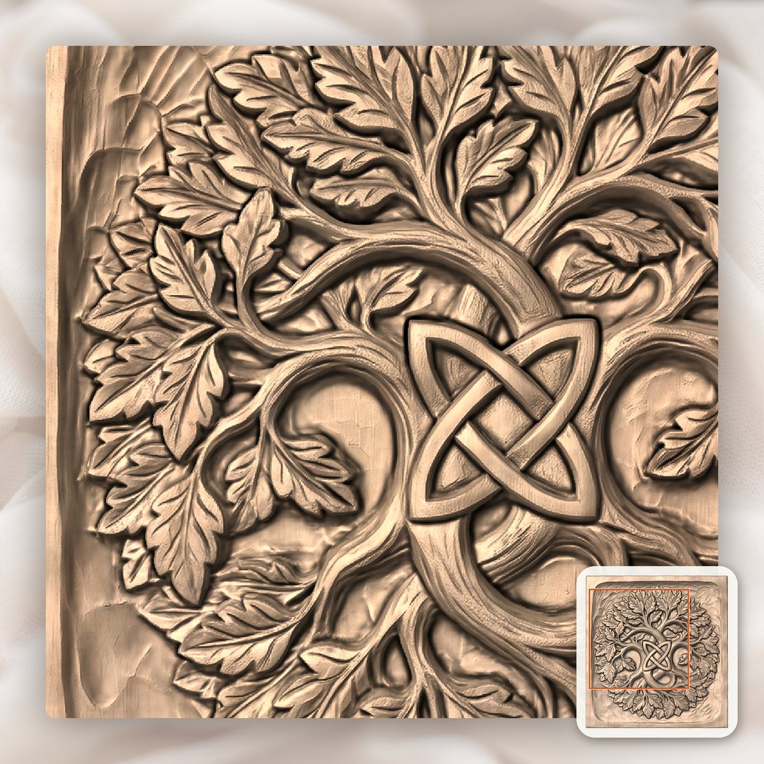 Yggdrasil Tree of Life Celtic Knot CNC Relief STL bas-relief STL — view 6