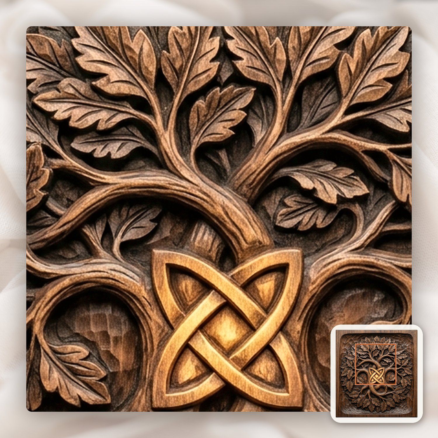 Yggdrasil Tree of Life Celtic Knot CNC Relief STL bas-relief STL — view 10