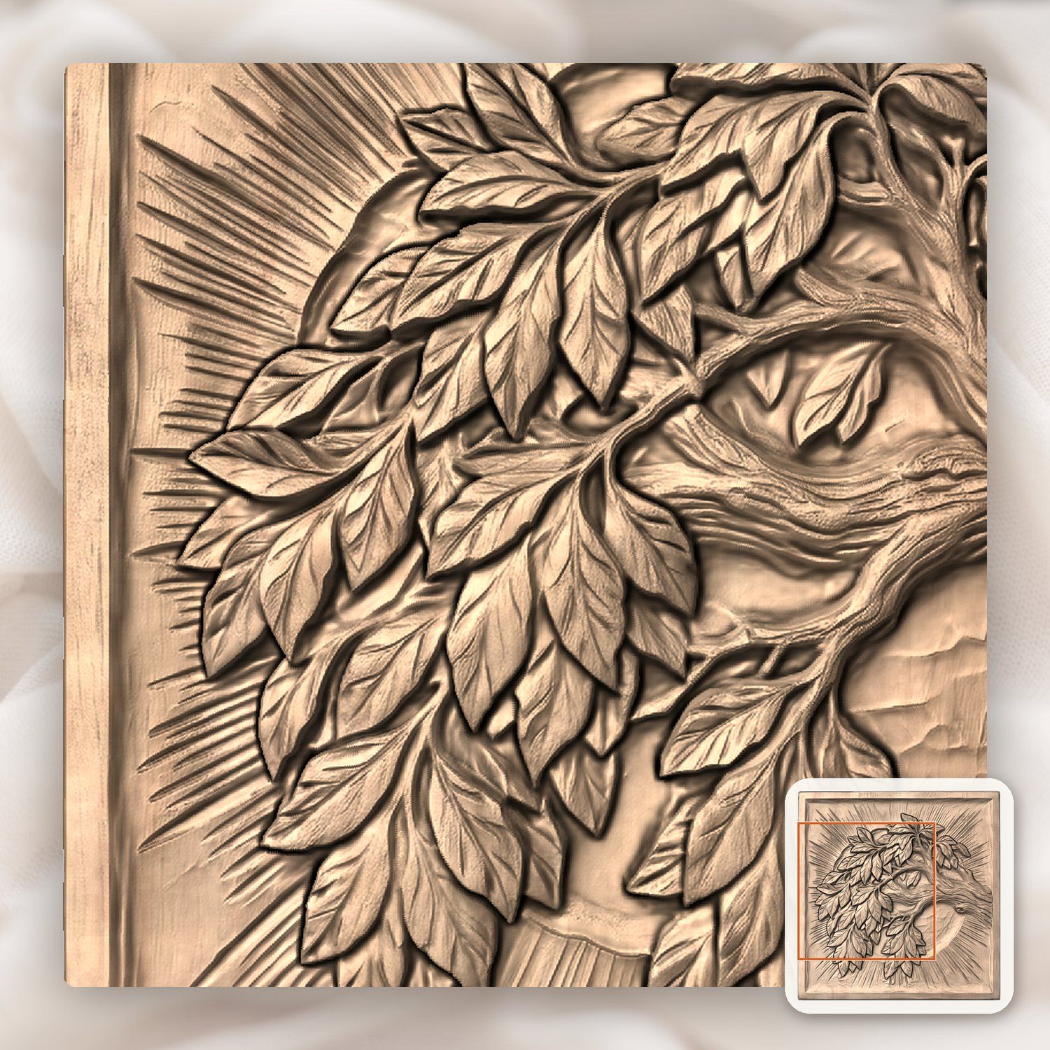 Yggdrasil Tree of Life Majestic Branch CNC Relief STL bas-relief STL — view 7