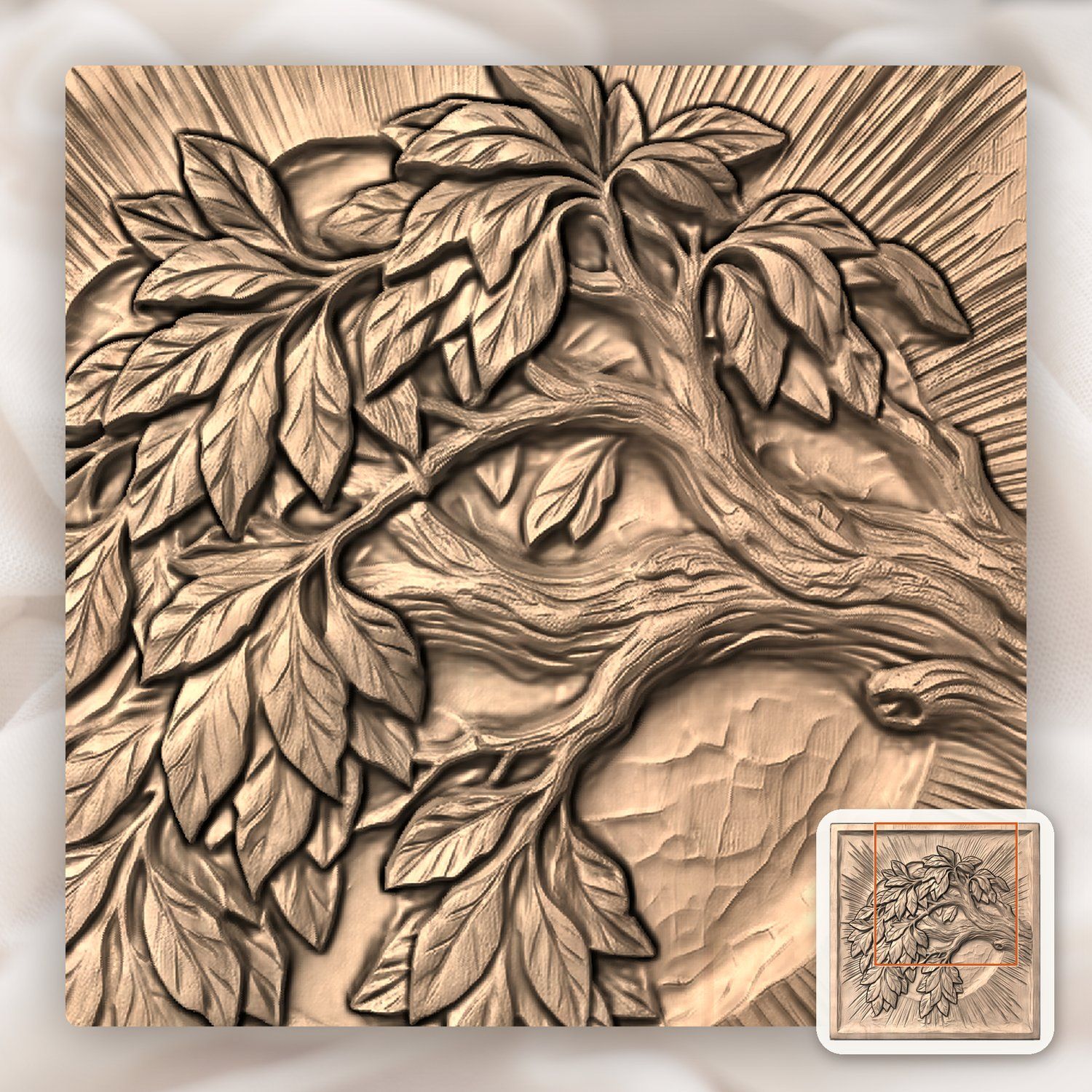 Yggdrasil Tree of Life Majestic Branch CNC Relief STL bas-relief STL — view 8