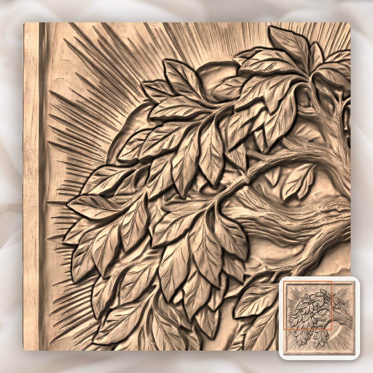 Yggdrasil Tree of Life Majestic Branch CNC Relief STL bas-relief STL — view 10