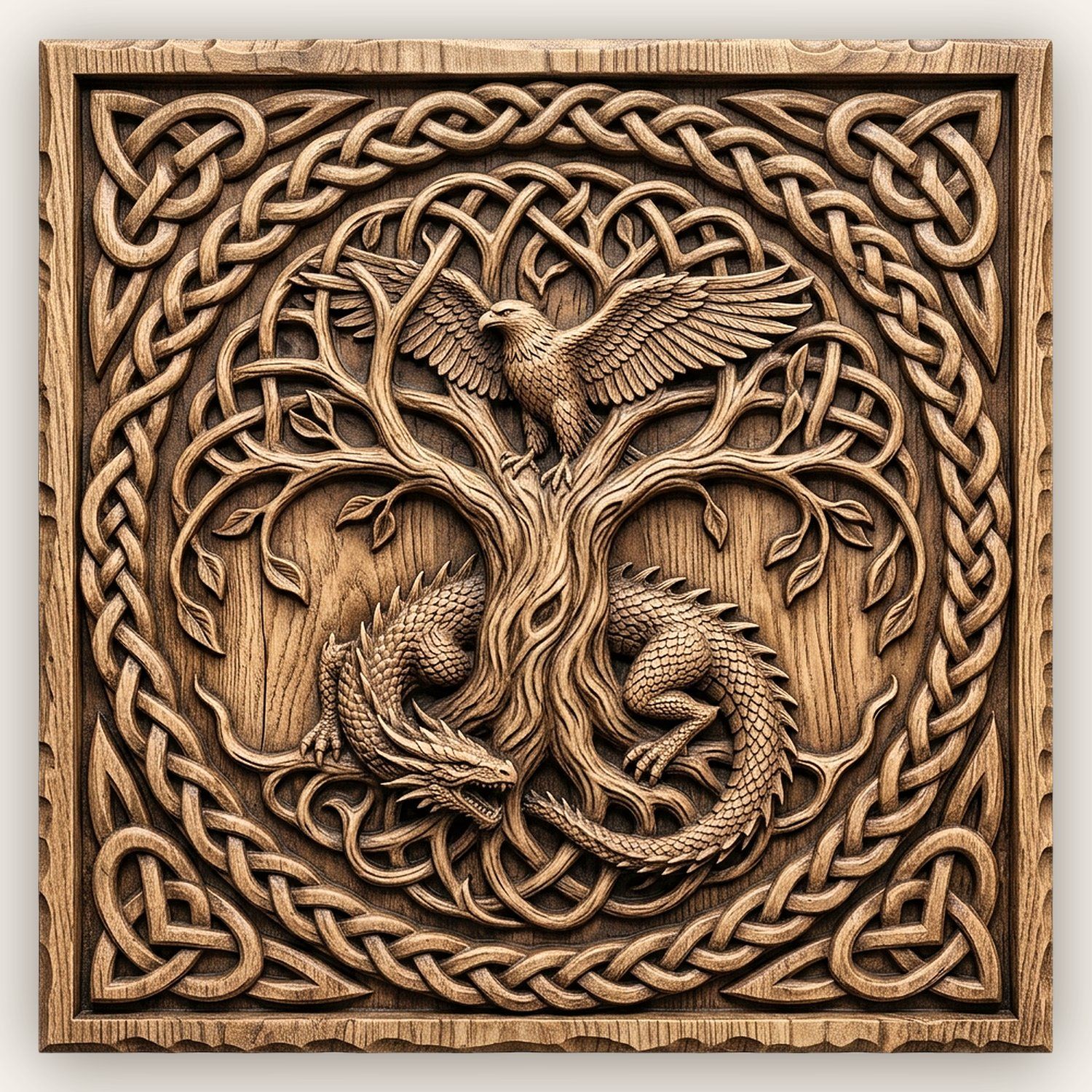 Yggdrasil World Tree Norse Mythology CNC Relief STL bas-relief STL design