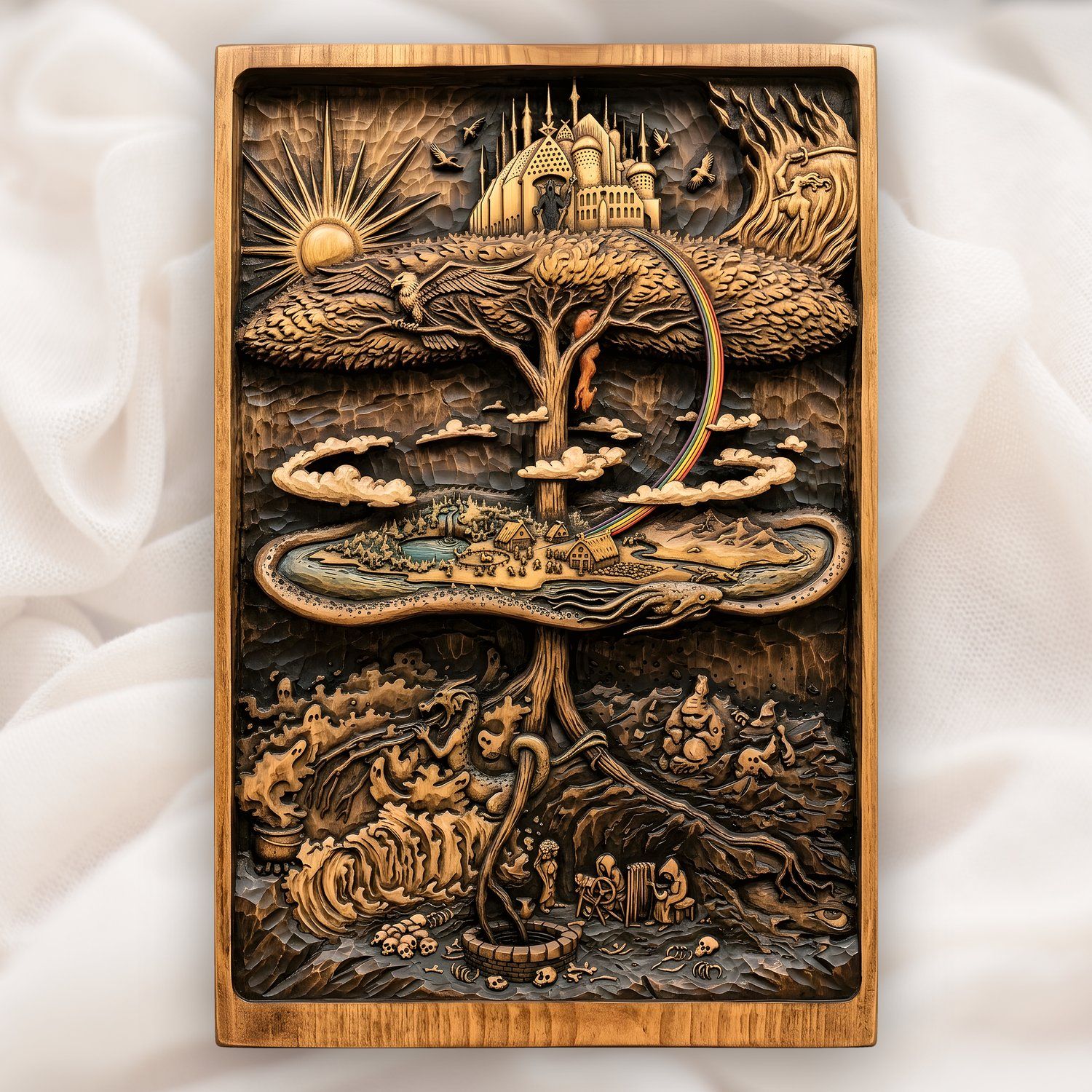 Yggdrasil World Tree Norse Mythology CNC Relief STL bas-relief STL design