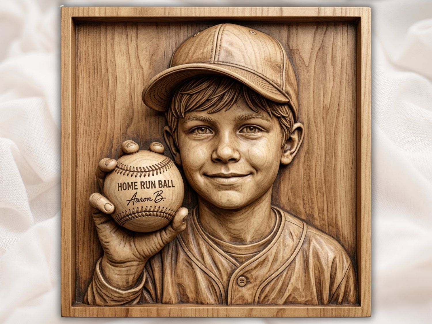 Young Baseball Player Home Run CNC Relief STL bas-relief STL — view 2