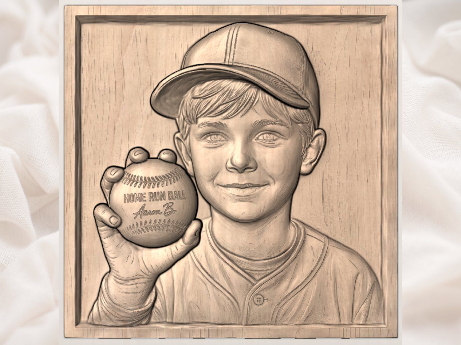 Young Baseball Player Home Run CNC Relief STL bas-relief STL — view 4