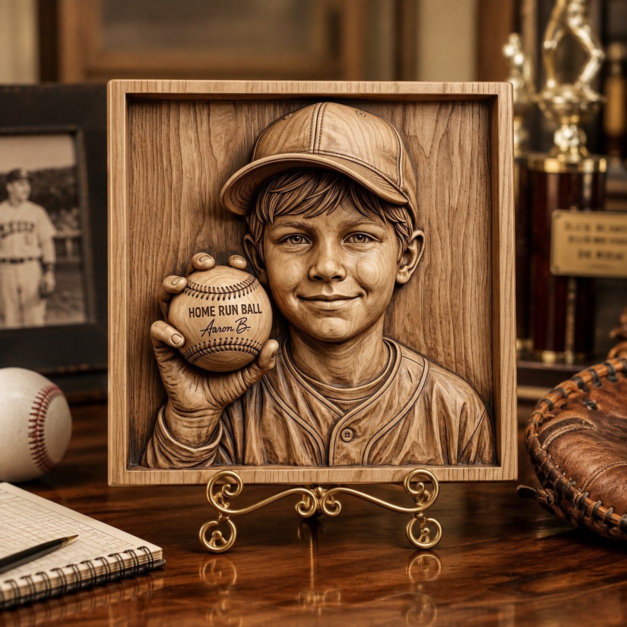 Young Baseball Player Home Run CNC Relief STL bas-relief STL — view 6