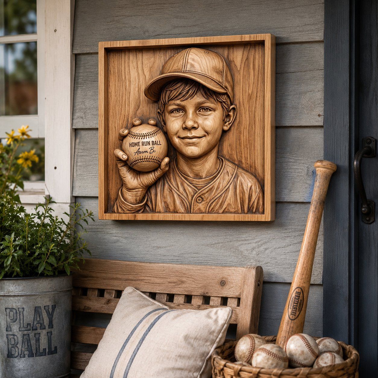 Young Baseball Player Home Run CNC Relief STL bas-relief STL — view 7