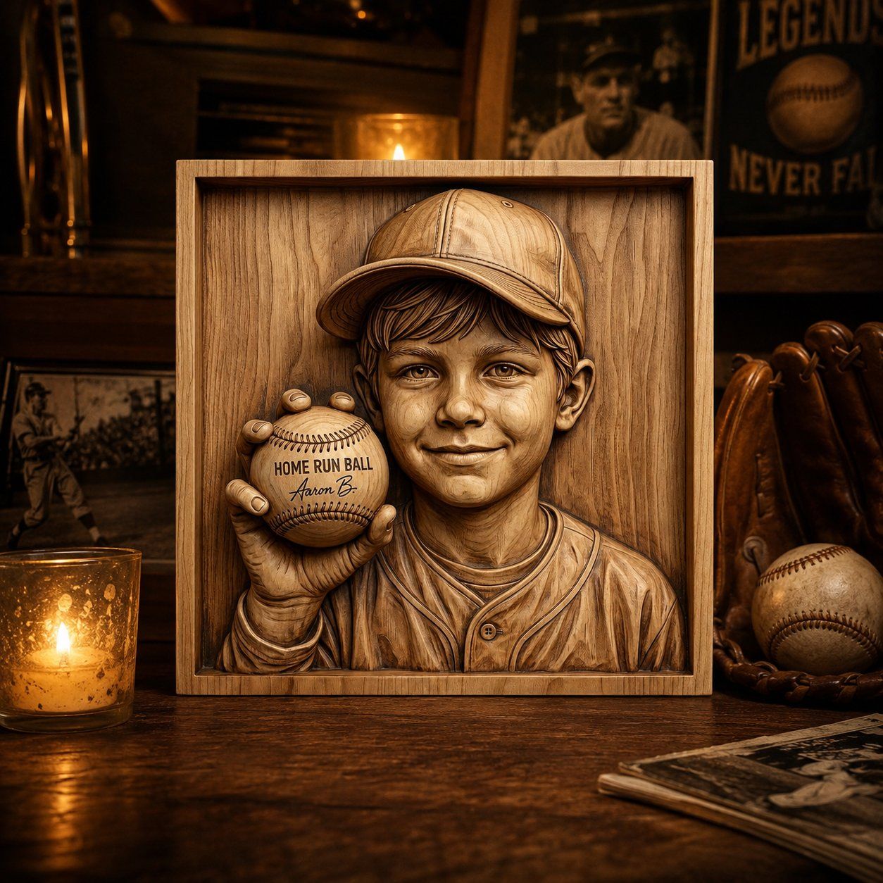 Young Baseball Player Home Run CNC Relief STL bas-relief STL — view 9