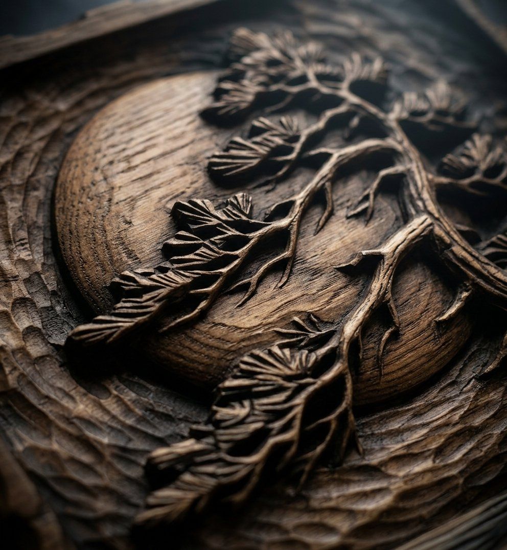 Zen Bonsai Tree Wall Art bas-relief STL — view 5