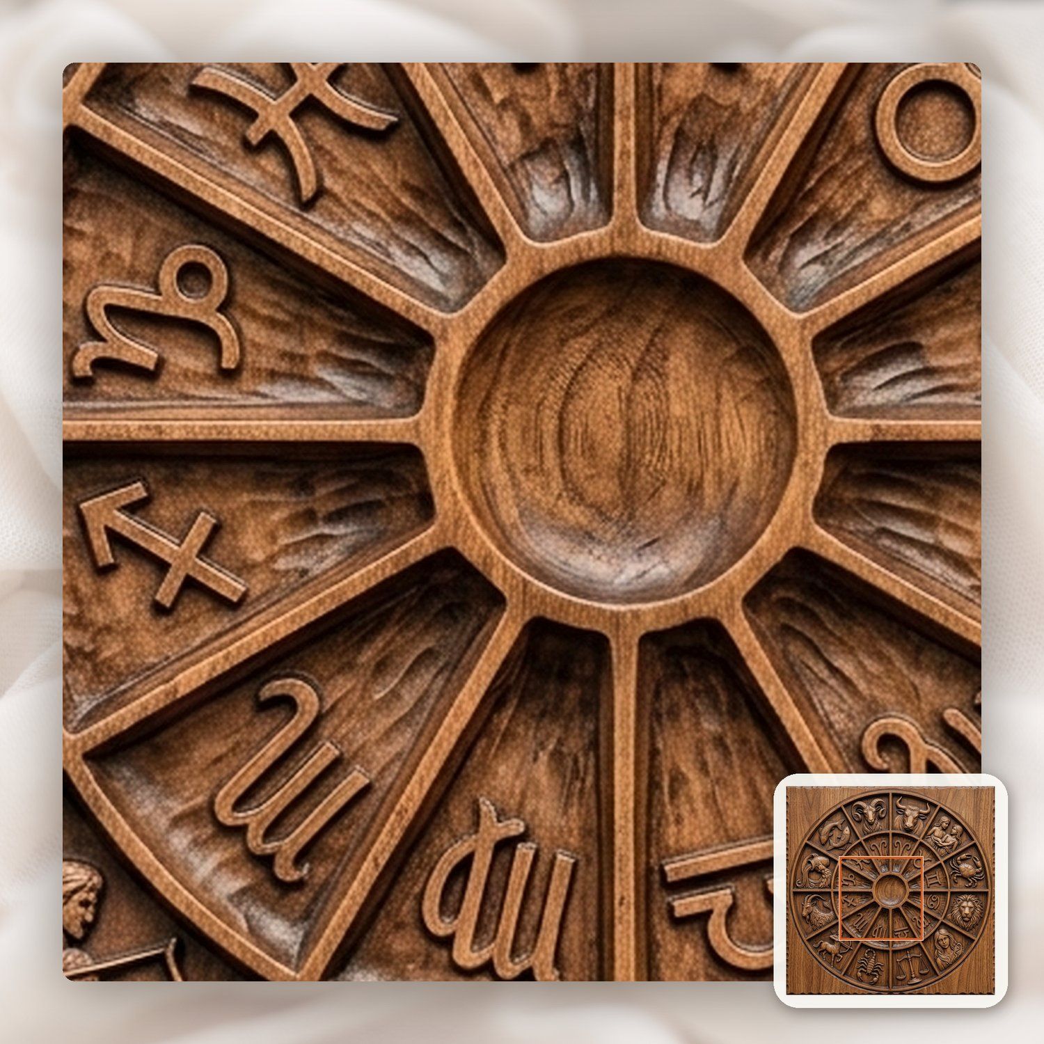 Zodiac Astrology Wheel CNC Relief STL bas-relief STL — view 11